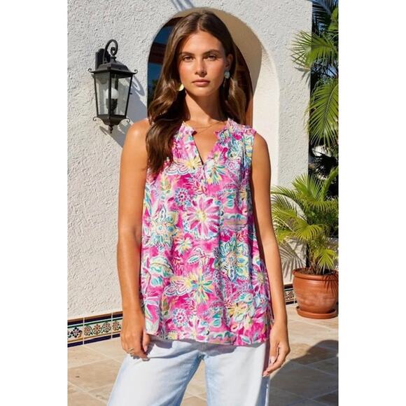 Dear Scarlett Tops - Dear Scarlett - Colorful Lizzy Tank Top - Small